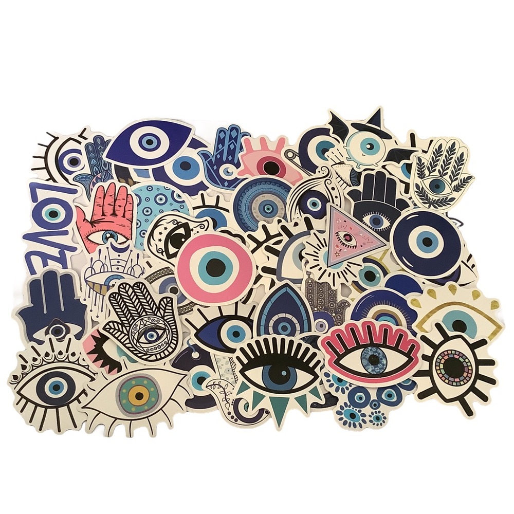 Pack of 10 random evil eye vinyl stickers